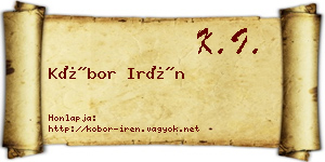 Kóbor Irén névjegykártya